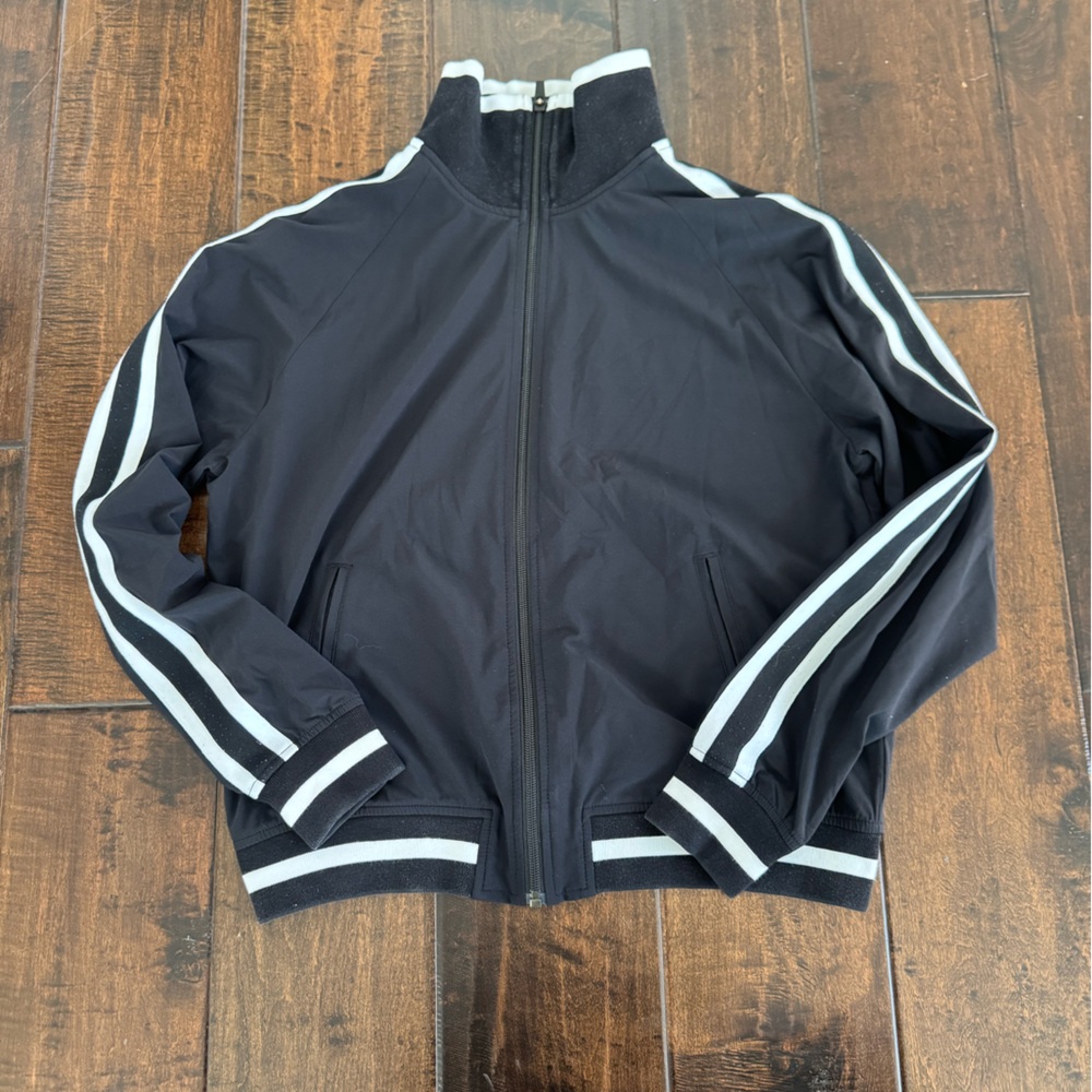 Athleta Women's Sprint Track Jacket Featherweight Stretch Black Size Small